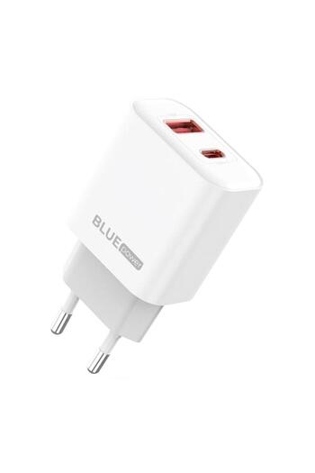 Blue Power Încărcător de rețea BPCE12, 20W, 3A, 1 x USB-A și 1 x USB-C, Alb