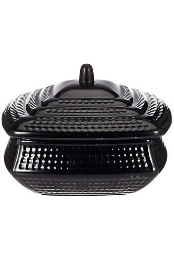 Generic DINEWELL MELAMINE SQUARE HANDI WITH LID 15CM , BLACK, DWH3109B , 1 PC