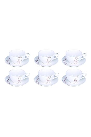 Generic Royalford 12PCS Bone China Round Cup & Saucer Set – Ideal for Daily Use – Non-Toxic, Ecologically T