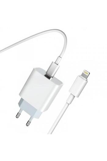 PRESTICO Încărcător de rețea cu cablu Lightning F8S, 20W, 3A, 1 x USB-C, alb