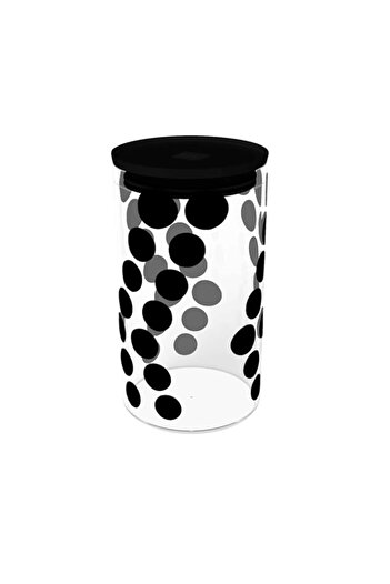 Generic Zak Designs Dot Glass Storage Box, 1.1 Litre, Black