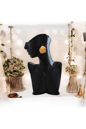feyza collection Vintage Wrinkled Model Steel Earrings