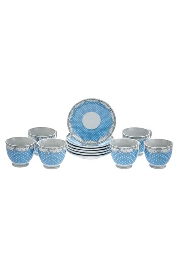 Generic Harmony Cup And Saucer 180Cc Set Of 12 - Blue and White