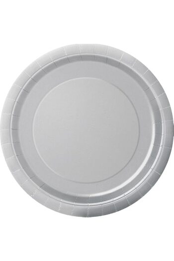 Generic Unique Silver Paper Plates, Pack of 8 – 7" Round Disposable Party Plates, Eco-Friendly & Plastic-Fr