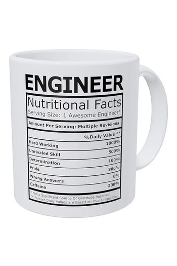 Generic Wampumtuk Engineer Nutritional Facts Funny Coffee Mug 11 Ounces Inspirational And Motivational