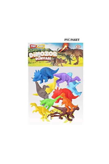 OMZ Girl's Toy 683 Toy Play 12 Piece Colorful Mini Dinosaur Figure Set 4-6cm Ostrich