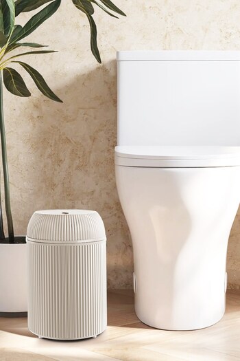 GLUS Çizgili Yuvarlak Çöp Kovası 10 Litre Banyo Mutfak Çöp Kovası Click Tuşlu