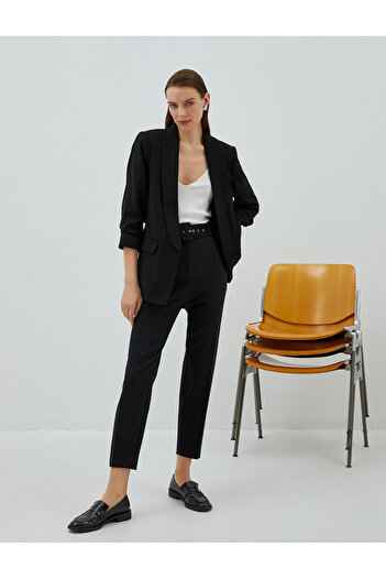 Koton Crop Carrot Trousers High Rise Pleated
