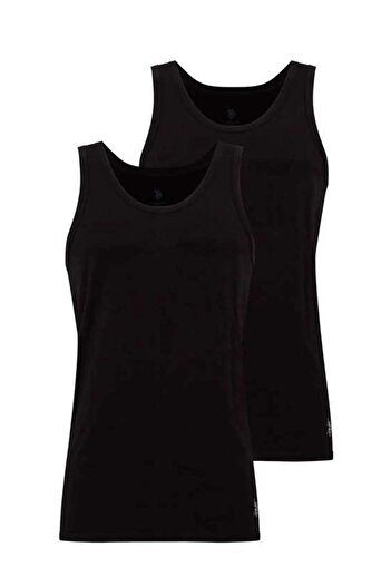 U.S. Polo Assn. U.S. Polo Assn. Erkek Beyaz 2Li Atlet %100 Pamuk Kutulu -SİYAH