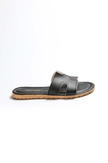 Ayakkabıhane Black Comfortable Women's Flat Slippers Ah1E935261218