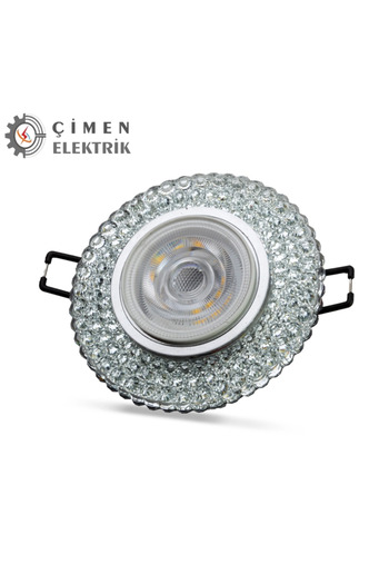 BYKOPUZ Noas Yl65 1747 Nile Led Framed 4000K Round Crystal Glass Spotlight Case - Suitable for Socket and Switch