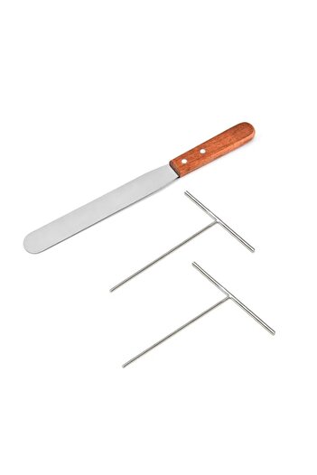 Generic Lilithye Crepe Spreader and Spatula Kit Stainless Steel Crepe Spreader Tool 5", 7" Spreaders and 12