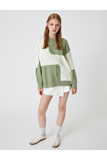 Koton Green Women's Oversized Sweater