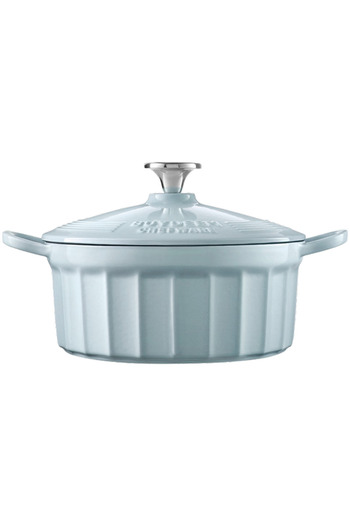 BUYDEEM Saucepan with lid CP 521-WB, 2.9 l, Enameled cast iron (Light blue)