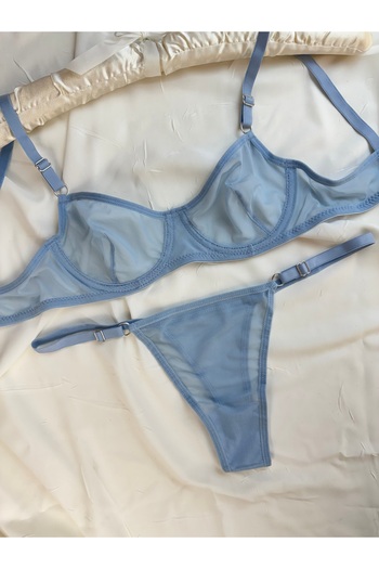 ROZENİN LINGERIE Basic Tül Balenli Rahat Kesim Tanga Hediyeli Sütyen İç Çamaşır Takımı