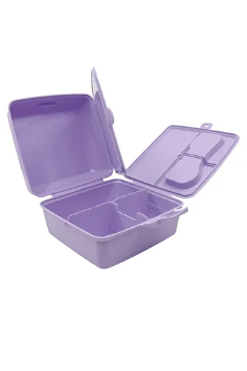 WİGGLE Kuromi Licensed 4 Compartment Children's Lunch Box - Food Storage Container with Spoon and Fork