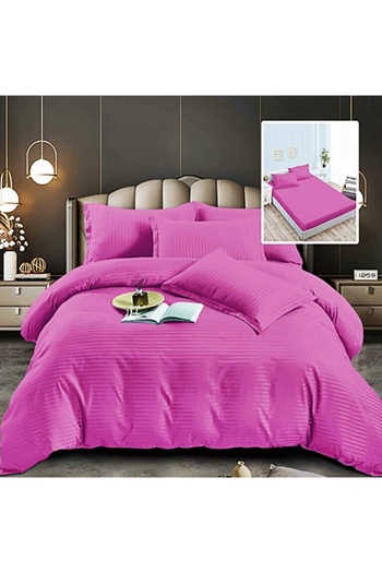 PATONE Damask Polycotton Bed Linen, 6 pieces, fitted sheet, sycamore