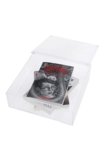 Lamsit Ibdaa Acrylic Cake Box Stand, 10x10x3 in, Clear, Mirror Finish