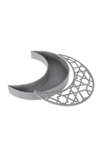 Lamsit Ibdaa Leather Ramadan Box - Display Box - Decor - Dates & Jewelry Organizer (Grey)