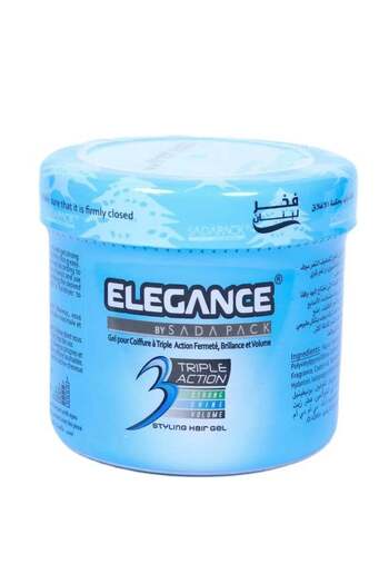 Elegance Triple Action Styling Gel by Sadapack – Shine + Volume + Hold – 500ml