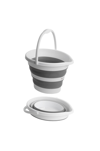 awwaline Foldable plastic bucket, awwaline, white/gray, 5 liters