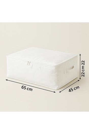 YELLOW STARY HOME DECOR (1 Piece)White Sofa Bed & Bed Base Type Pillow Quilt Storage Bag-Bed Base Organizer 65X45X22 cm