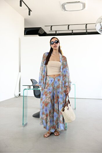 Özge Özgenç Floral Patterned Trousers with Elastic Legs
