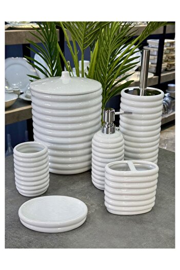 AROW Bagno 6 Piece Porcelain Bathroom Set