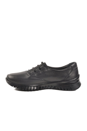 Voyager Black Genuine Leather Women's Casual Shoes
