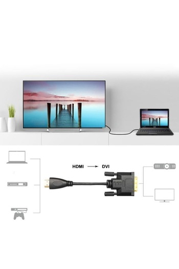 Bibilel HDMI to DVI-D 24+1 Pin Video Cable, 1.5 m, Black