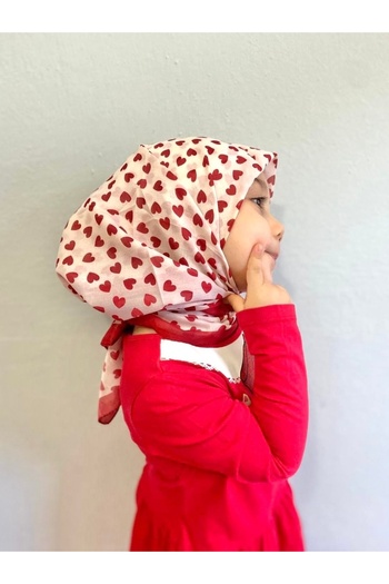 Sima Heart Bd Cotton Kids Scarf