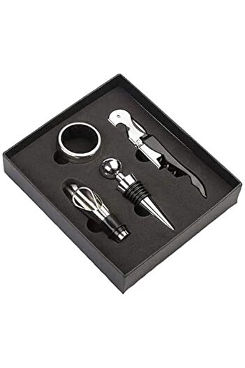 Generic 4 pcs/set Red Wine Opener Stainless Steel Pourer Wine Ring Bottle Plug Hippocampus Knife Wine Bottl