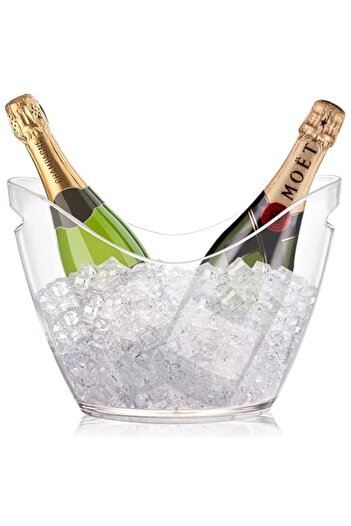 Generic Yesland Ice Bucket Clear Plastic 3.5 Liter - Storage Tub - Perfect for Wine, Champagne or Beer Bott