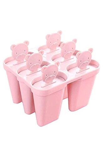 Generic Ice Lolly Molds Maker Form DIY Cute 6 Cavity Bear Mold Popsicle Molds Yogurt Ice Box Fridge Frozen