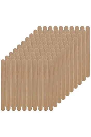 Generic Silikomart Easy Cream Wooden Sticks For Ice Cream Bars, Set Of 100, Beige, Silicone