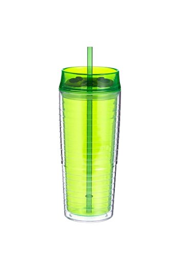 Generic Harmony 2724623307466 600ml bottle with lid and straw - green
