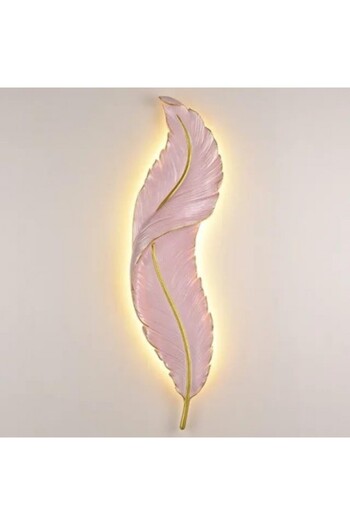 Kardett Decorative LED Wall Lamp 65cm Pink – Nordic Design Wall Light, Wedge Shape