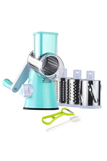 Generic Ourokhome Round Mandoline Slicer Grinder - Rotary Cheese Grater for Walnuts, Vegetable, Potato (Blu