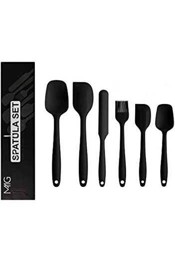 MMG 6-Piece Silicone Spatula Set - Kitchen Utensils Set for Baking, Cooking, and Mixing, 600°F Heat
