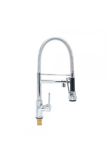 KORMAN TECHNIK Kitchen Faucet with Pull-out Spray, Stainless Steel and Chrome Brass, YD/301