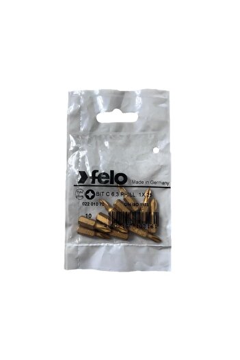 FELO Set of 10 Felo bits, TiN Plus series, Philips profile, C6.3, PH1, 25mm
