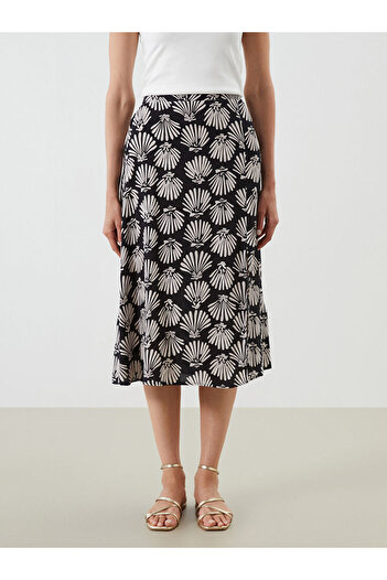 LC Waikiki Sparkling Selections from Shining Store |   Patterned Slit Skirt with Elastic Waistband