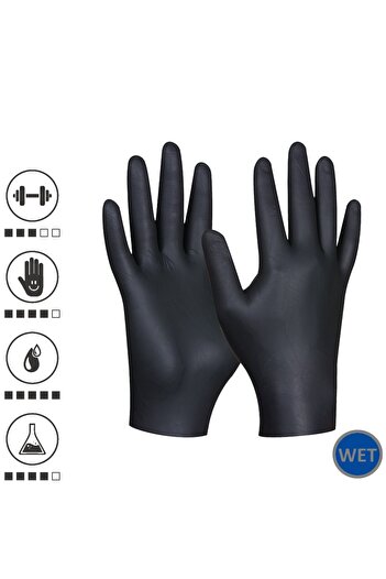 GEBOL 709631, Set of 80 Black Nitrile Ultra Strong protective gloves, made of nitrile, superior quality