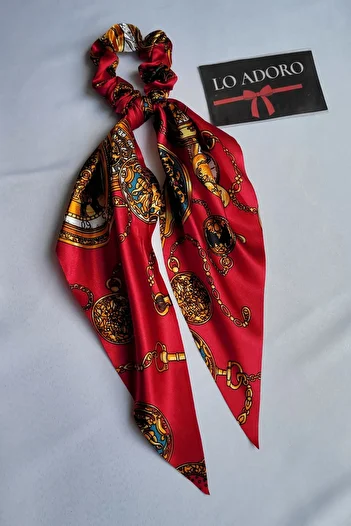 LO ADORO Scarf Rubber Buckle Satin Women's Bun Buckle Bag Neck Scarf Bandana Bagel Scarf Comes Off Rubber