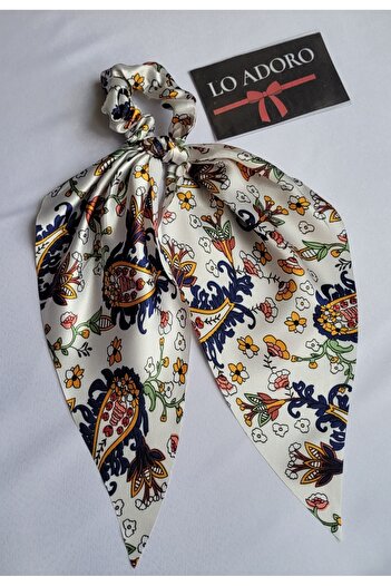 LO ADORO Scarf Rubber Buckle Satin Women's Bun Buckle Bag Neck Scarf Bandana Bagel Scarf Comes Off Rubber