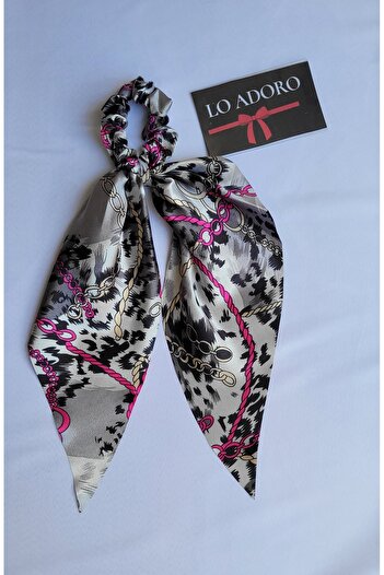 LO ADORO Scarf Rubber Buckle Satin Women's Bun Buckle Bag Neck Scarf Bandana Bagel Scarf Comes Off Rubber