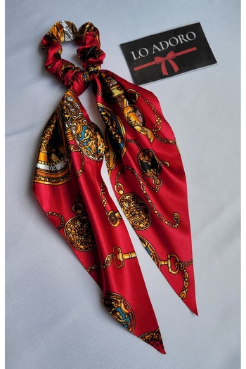 LO ADORO Scarf Rubber Buckle Satin Women's Bun Buckle Bag Neck Scarf Bandana Bagel Scarf Comes Off Rubber