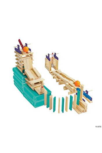 Mindware STEM wooden construction game, marble run type. Keva Constructions Reactions Planks