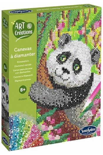 Sentosphere Kreativní sada s diamanty / kamínky - Panda na plátně -