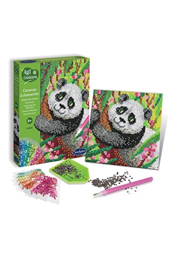 Sentosphere Kreativní sada s diamanty / kamínky - Panda na plátně -
